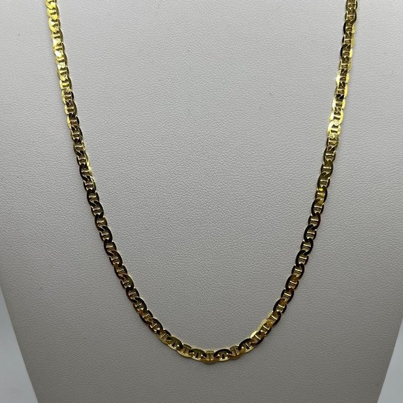 Silver/Gold 24" Italian Gucci Mariner Chain - 925 Italy - Ladies/Mens/Unisex - Picture 8 of 11
